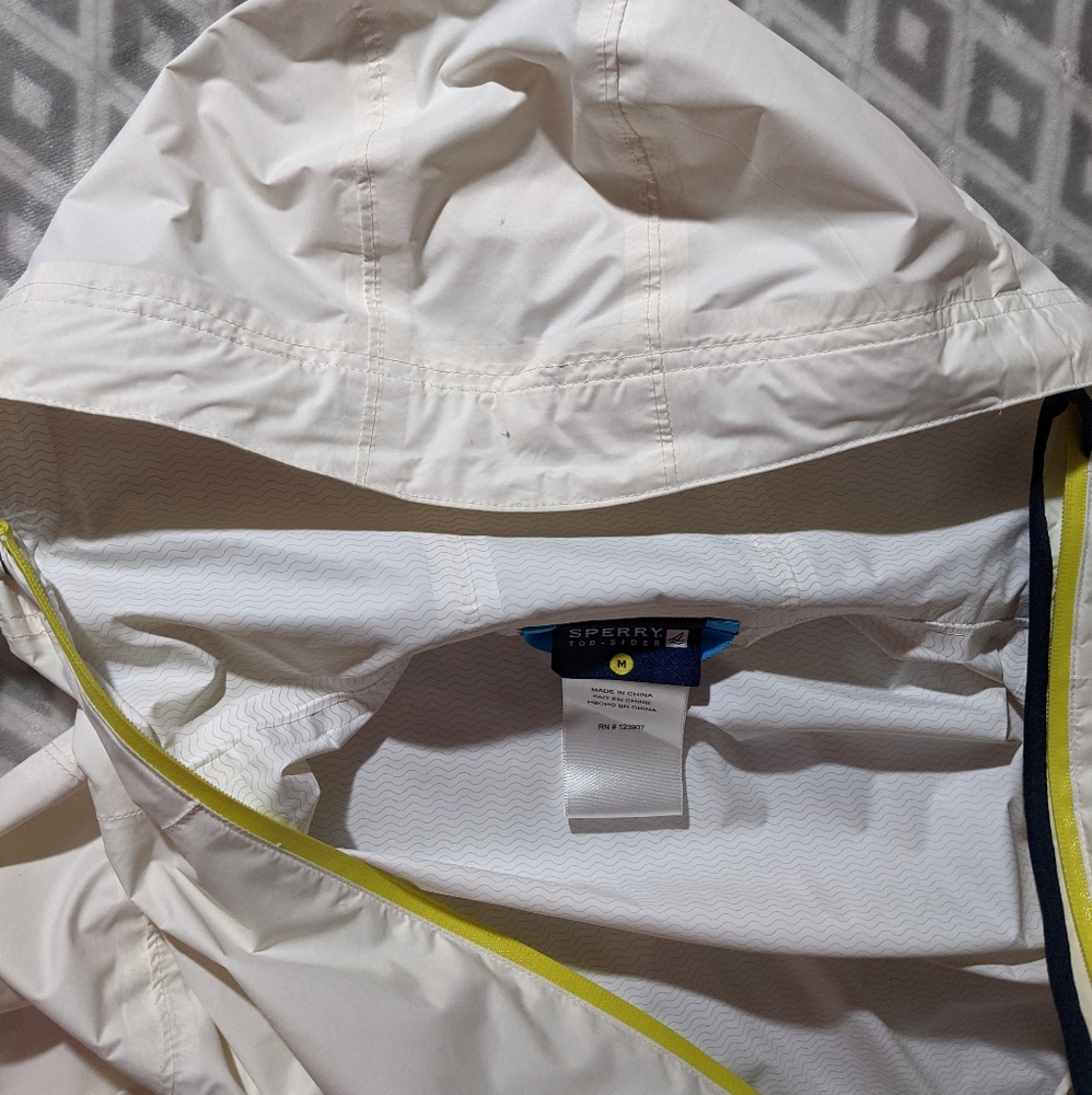 Sperry Top Sider White Rain Jacket Size Medium - Picture 13 of 15